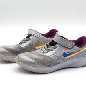 Nike STAR RUNNER 2 Power Sneakers Shoes DD5889-001 Iridescent Swoosh Size 2Y